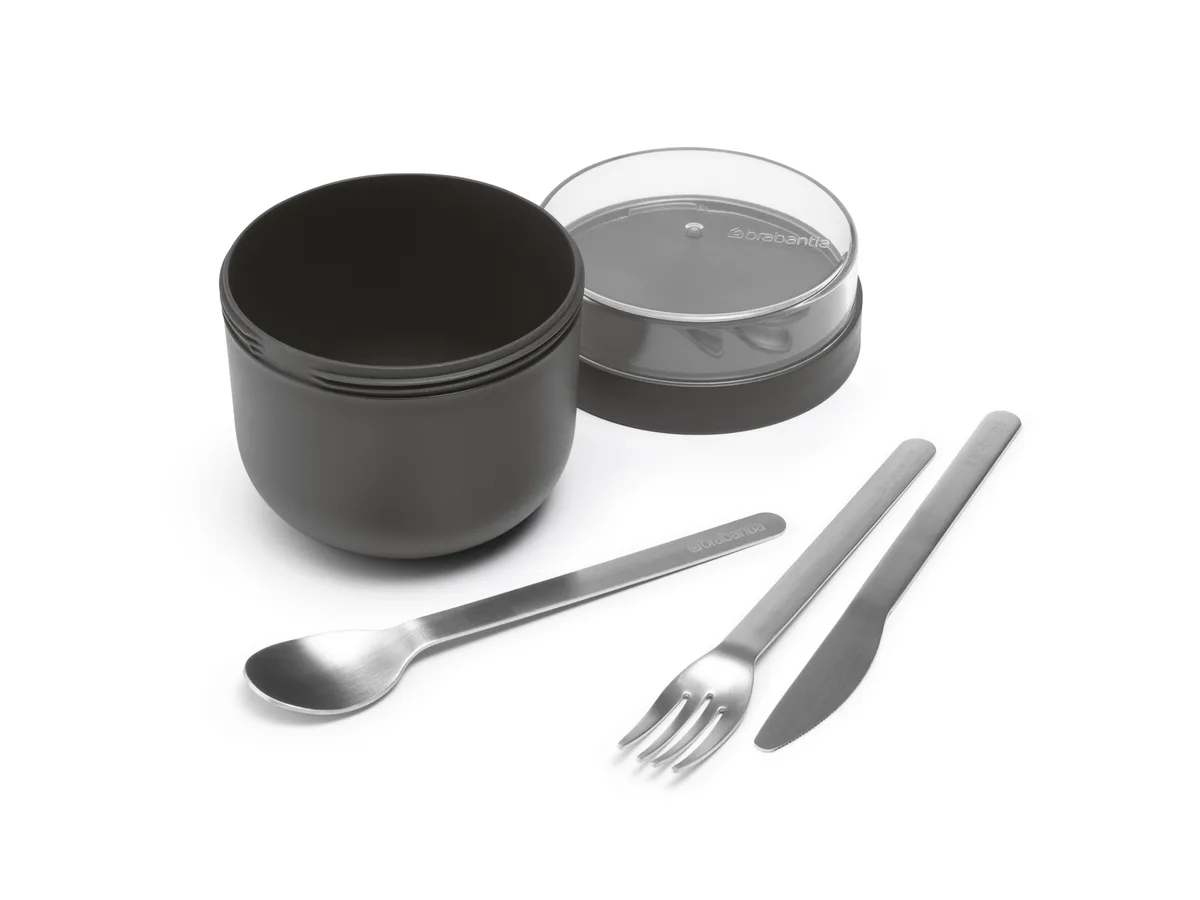 Make & Take ontbijtkom 0,5 liter, kunststof dark grey van Brabantia – productfoto