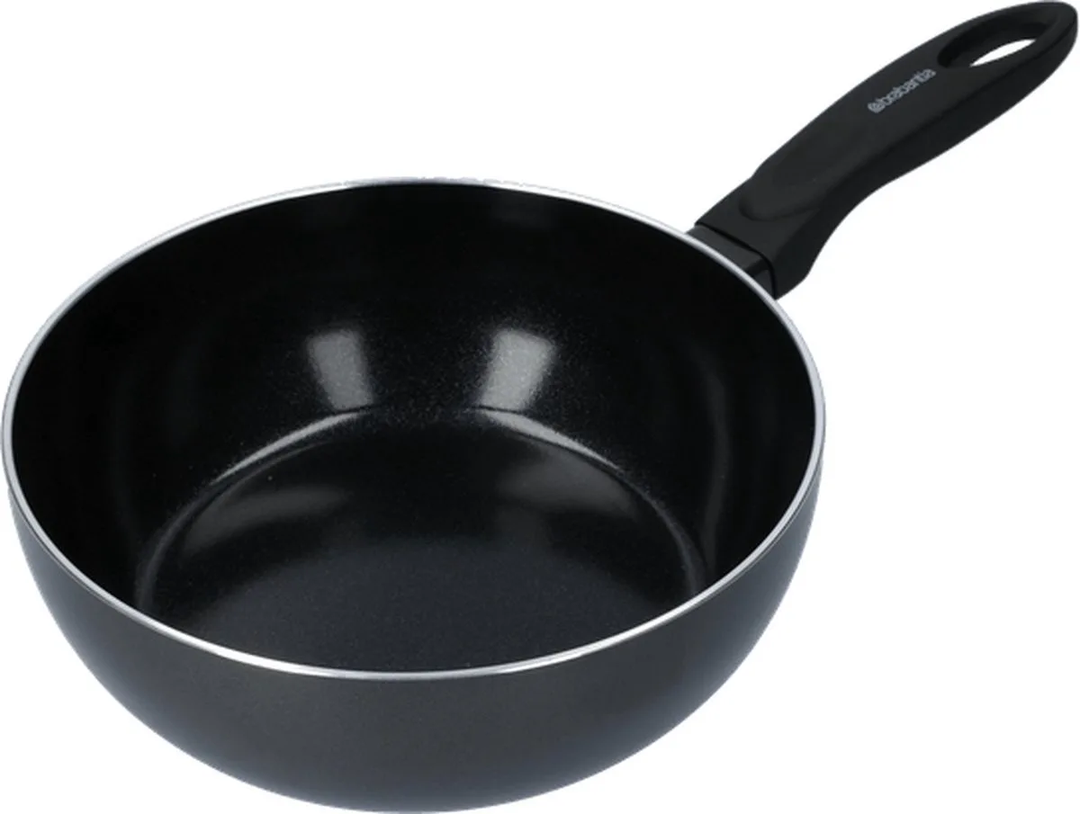 New Essentials Non-stick Wokpan 20 cm - Anti-aanbak van Brabantia in Zwart – productfoto