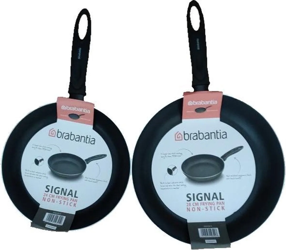 Pannenset – 2-delig – Koekenpan 28cm – Koekenpan 24cm - pannenset inductie - culinair koken - tafelen fra Brabantia i Sort – produktbillede