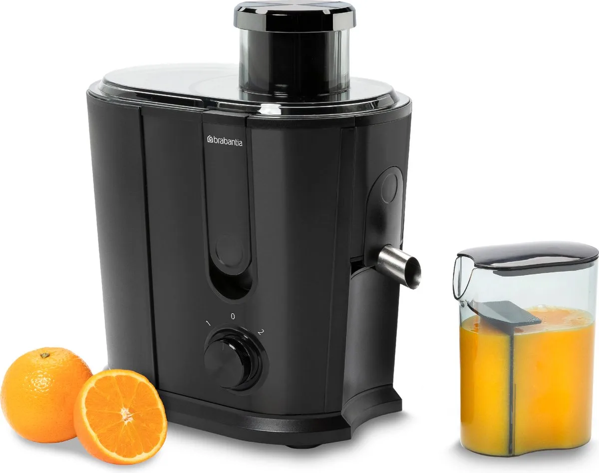 Sapcentrifuge voor Groenten & Fruit - Slowjuicer met Microfilter en Pulpcontainer - Mat - BBEK1123BK van Brabantia in Zwart – productfoto