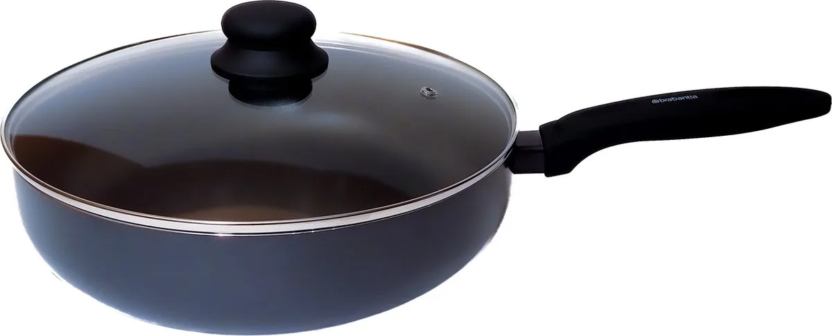 Signal Hapjespan met Antiaanbaklaag en Deksel - 28 cm de Brabantia en Noir – photo produit