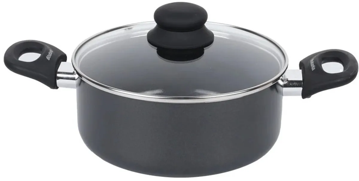 Signal Kookpan Ø 24 cm – Keramische Antiaanbaklaag (PFAS-vrij) – Met Glazen Deksel – Warmte-indicator – Geschikt voor Inductie en Alle Warmtebronnen från Brabantia i Svart – produktbild
