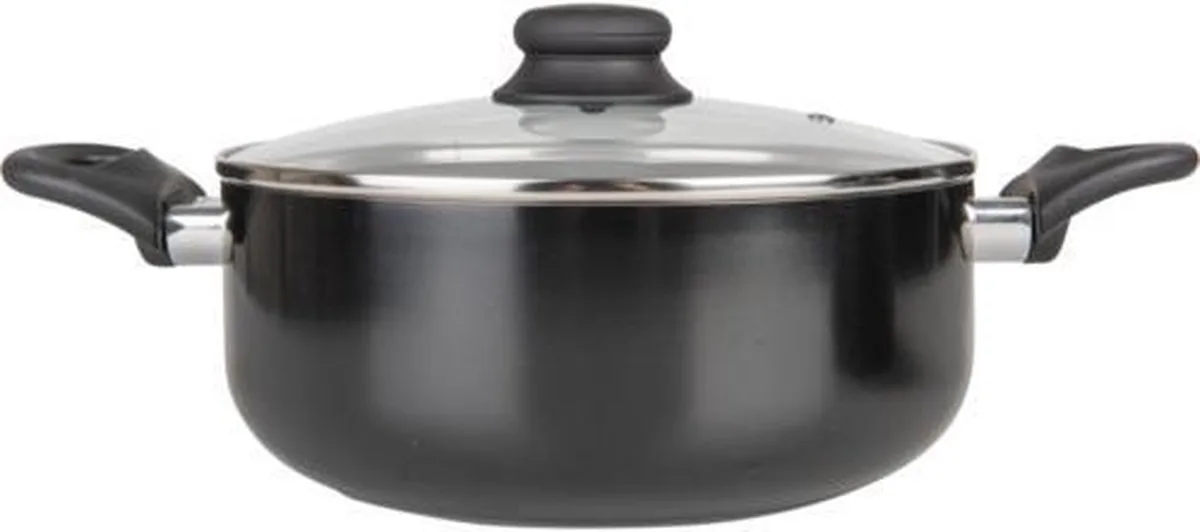 Signal Non Stick Braadpan met Deksel - 24 cm van Brabantia in Zwart – productfoto