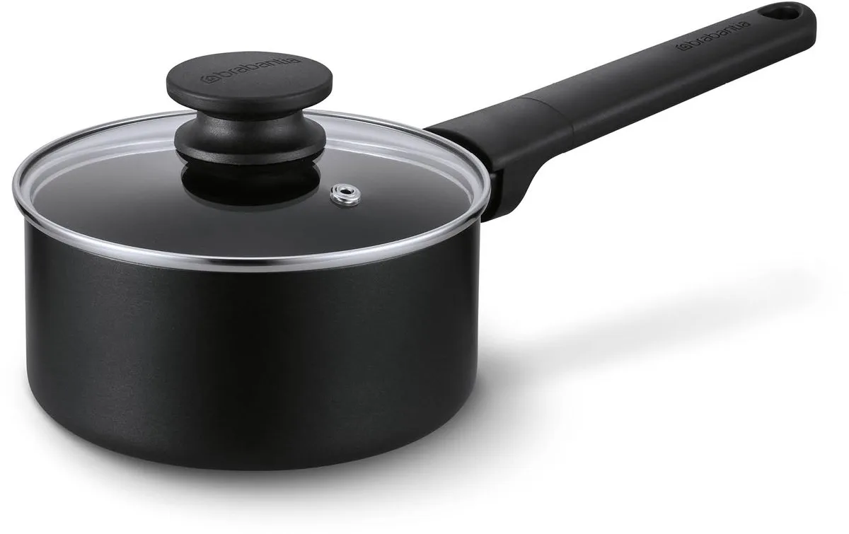 VANTA Steelpan met Deksel -Ø 16 cm - Sauspan - Keramische Antiaanbaklaag Titanium Versterkt - Geschikt voor Inductie - 100% PFAS Vrij van Brabantia in Zwart – productfoto