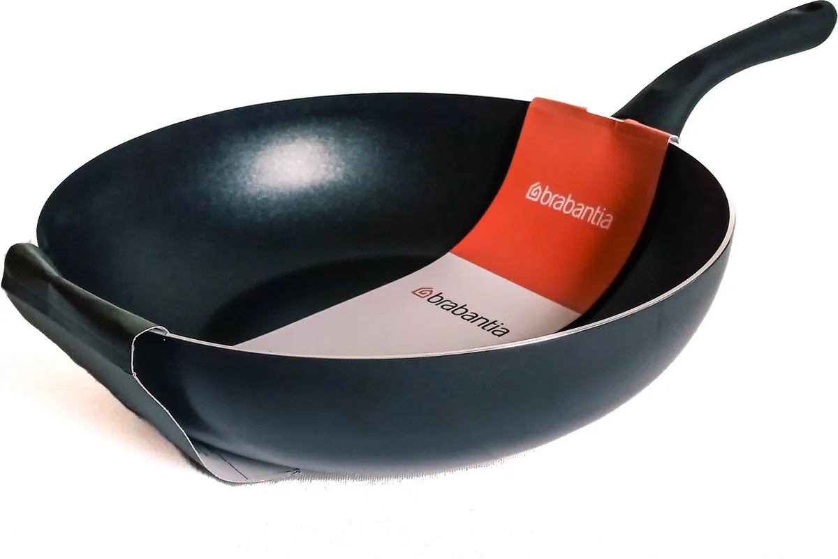 Wokpan met Antiaanbaklaag - 28 cm de Brabantia en Noir – photo produit