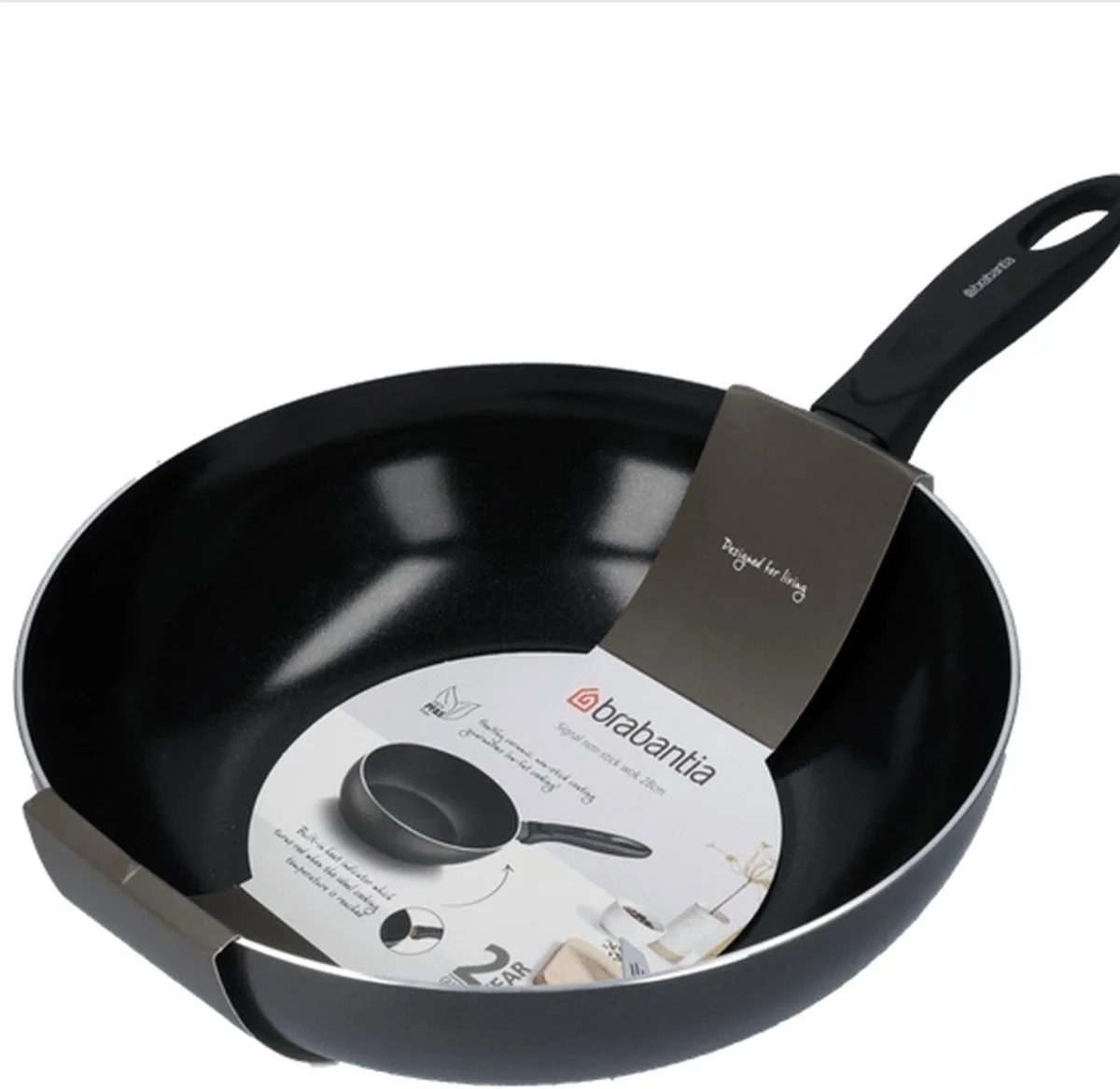 Wokpan - Ø 28 cm - keramische antiaanbaklaag - Geschikt voor Inductie de Brabantia en Noir – photo produit