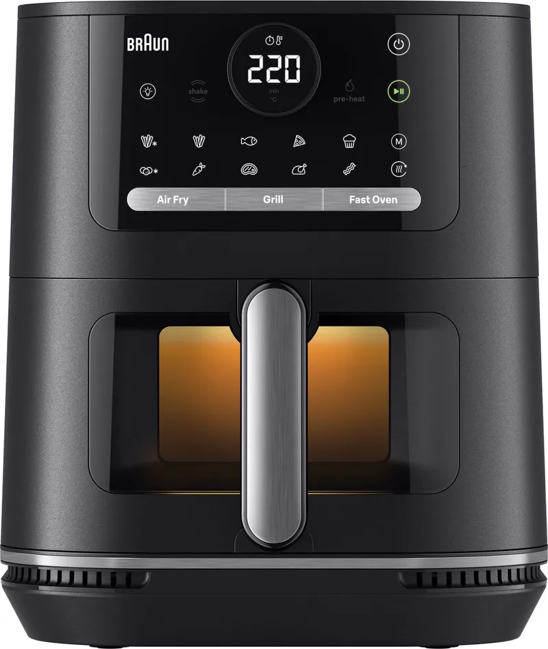 MultiFry 5 Airfryer 3in1 met kookvenster - HF5073 - 6L - tot 6 personen - Vaatwasbestendige Lade de Braun en Noir – photo produit