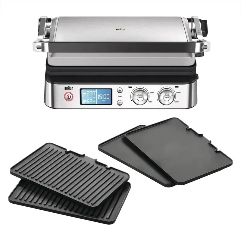 MultiGrill 9 - CG9043 - Contactgrill - Met Timer en Display von Braun in Schwarz – Produktfoto