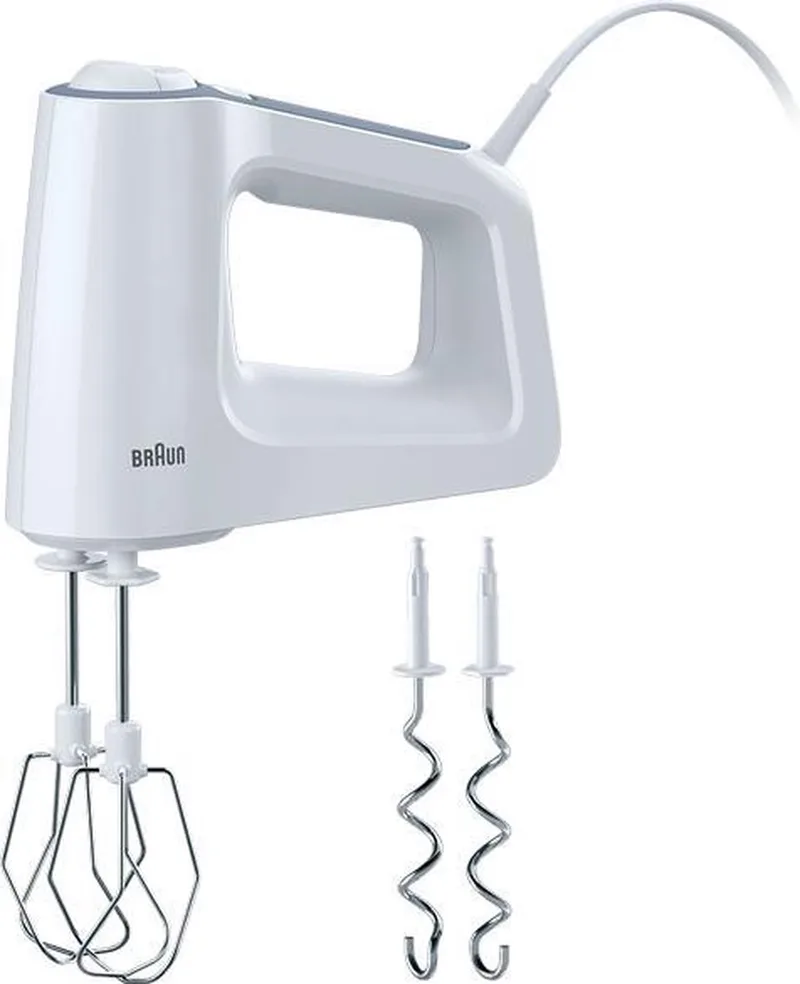 MultiMix 3 HM3100WH – Handmixer – Comfortabele grip en krachtig - 5 snelheden - Turbofunctie - 500 W de Braun en Blanc – photo produit