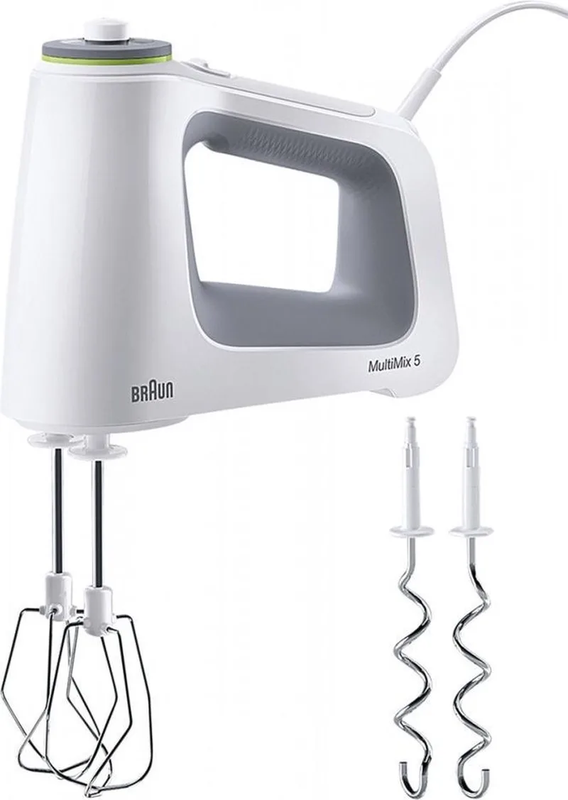 MultiMix 5 HM5000WH Krachtige Handmixer – 700 W – Grijs/Wit Krachtig, Comfortabel en Veelzijdig - Beste Koop de Braun en Gris, Blanc – photo produit