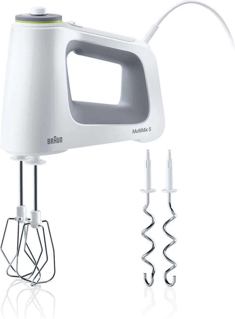 MultiMix 5 HM5100WH – Handmixer – Ergonomisch - 9 Snelheden - Turbofunctie - en grijs - 750 W by Braun in White – product photo