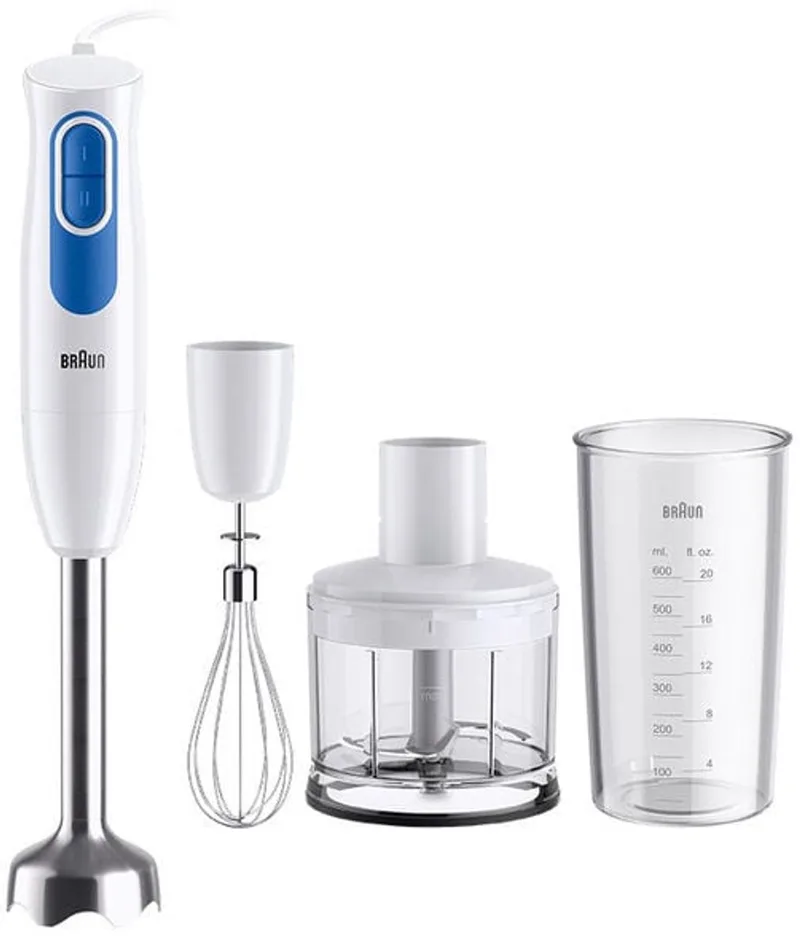 MultiQuick 2 MQ20.236MWH – Staafmixerse - Easy 2-speed bediening - Inclusief 500 ml Hakmolen en Garde - 600 W van Braun in Wit – productfoto
