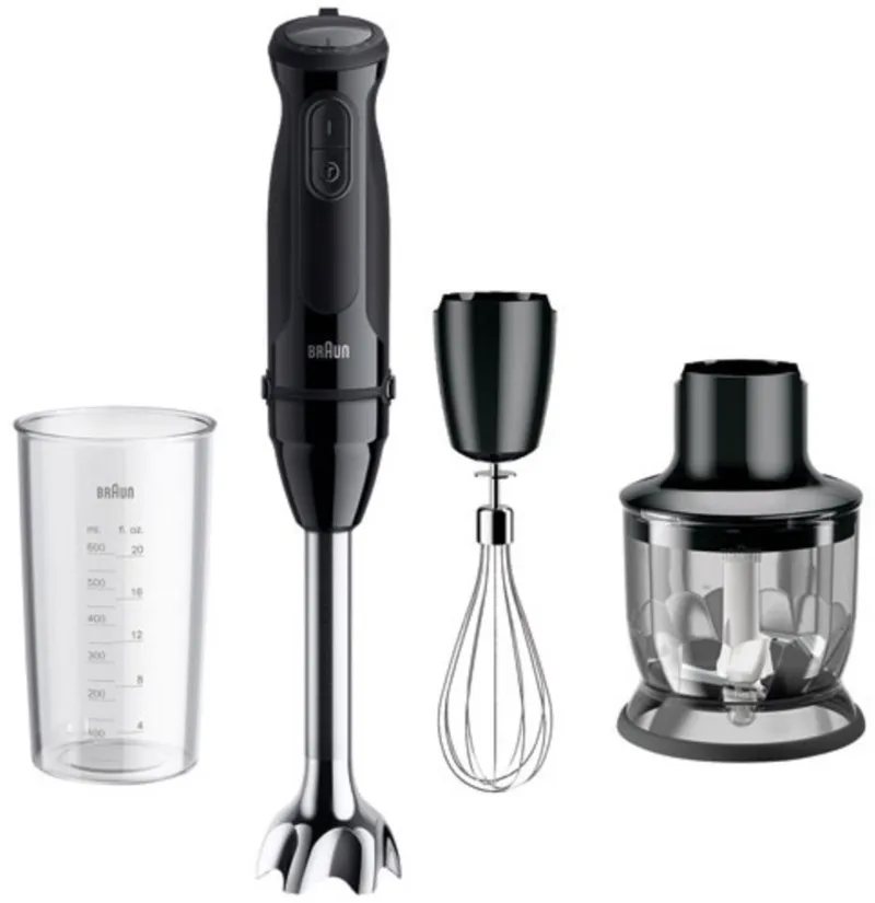 MultiQuick 5 MQ50202M Staafmixer – 1000 Watt – 21 Snelheden – Inclusief Hakmolen, Garde en Maatbeker von Braun in Schwarz – Produktfoto