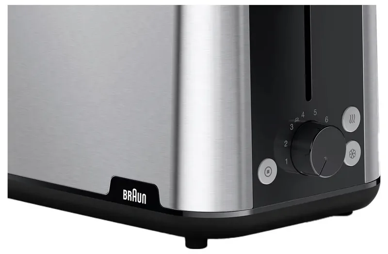 PurShine Broodrooster - 8 Bruiningsniveaus – Toastmeester - High-Lift Systeem - Broodjeswarmer - Ontdooien & Opwarmen - Smart Roaster - Toaster van Braun in Zwart – productfoto 3 van 3