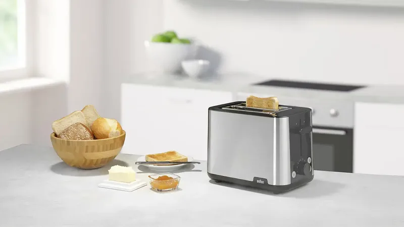 PurShine Broodrooster - 8 Bruiningsniveaus – Toastmeester - High-Lift Systeem - Broodjeswarmer - Ontdooien & Opwarmen - Smart Roaster - Toaster van Braun in Zwart – productfoto 2 van 3