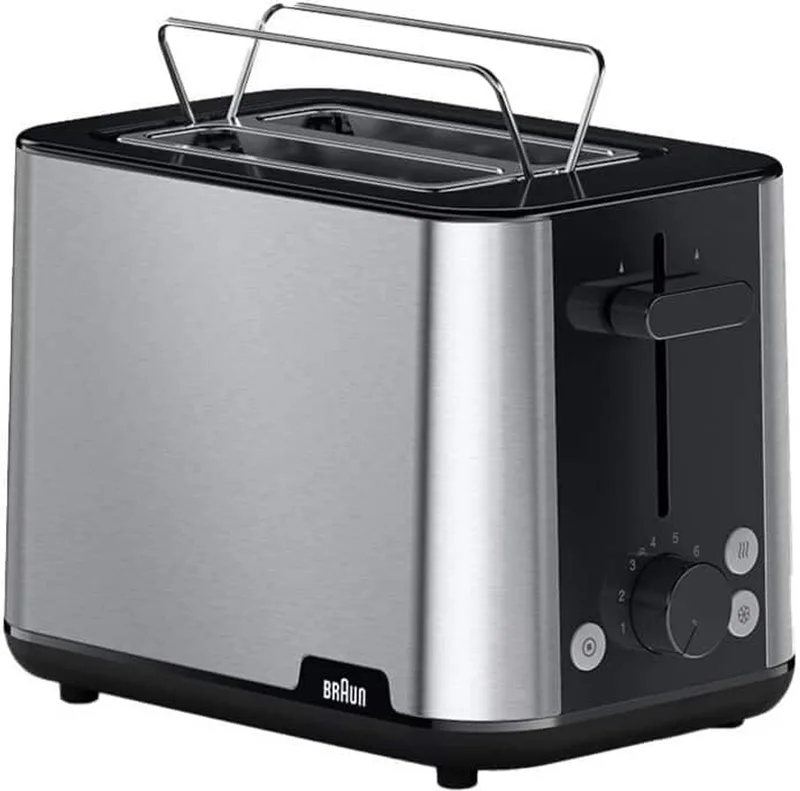 PurShine Broodrooster - 8 Bruiningsniveaus – Toastmeester - High-Lift Systeem - Broodjeswarmer - Ontdooien & Opwarmen - Smart Roaster - Toaster van Braun in Zwart – productfoto 1 van 3
