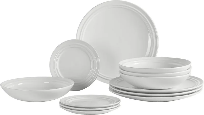 Serviesset Stevns 12-delig / 4 personen - 4 dinerborden, 4 ontbijtborden en 4 diepe borden by Broste Copenhagen in White – product photo
