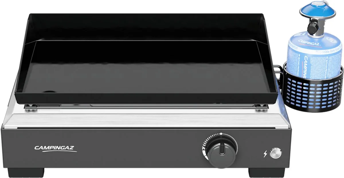 Othello 1 CV Plancha - 1.350 cm² kookoppervlak – Blue Flame brander voor optimale warmteverdeling van Campingaz in Zwart – productfoto