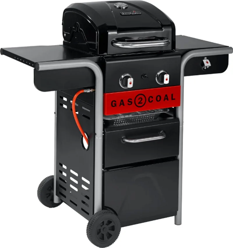 Gas2Coal 2.0 210 Hybrid BBQ – Gasbarbecue & Houtskoolbarbecue – 2 Branders – TRU-Infrared de Char-Broil en Noir – photo produit