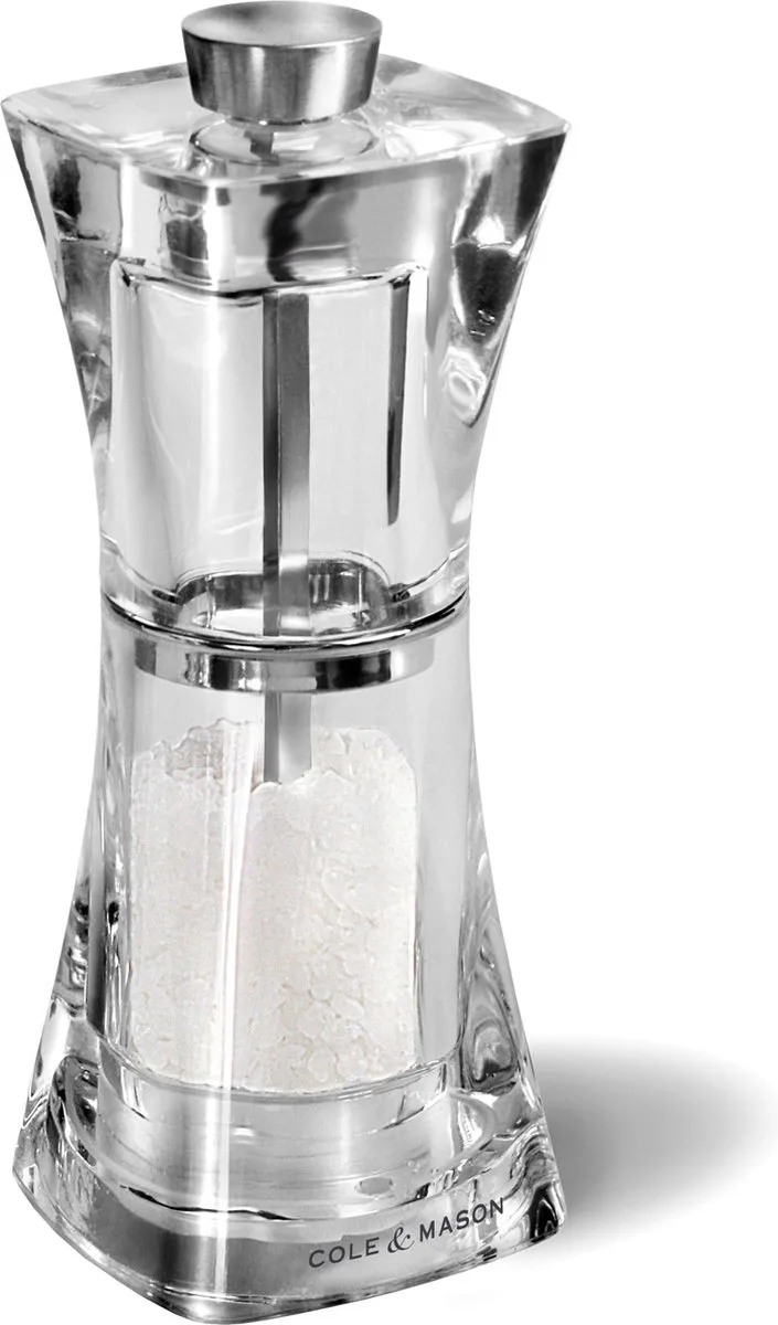 Crystal Zoutmolen – Keramisch Maalwerk – Verstelbare Maalgraad – 12,5 cm van Cole & Mason in Transparant – productfoto