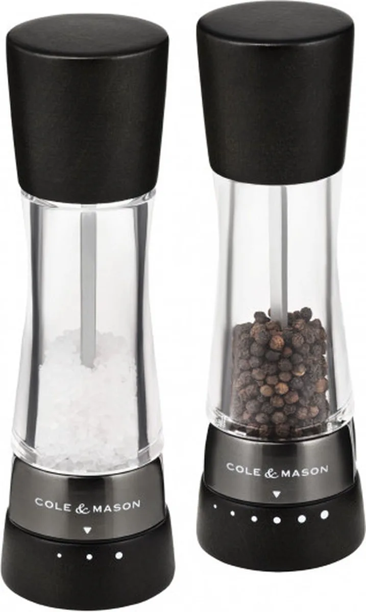 Derwent Black Wood Salt and Pepper Mill Gift Set 19 cm de Cole & Mason en Black Wood, Set – photo produit