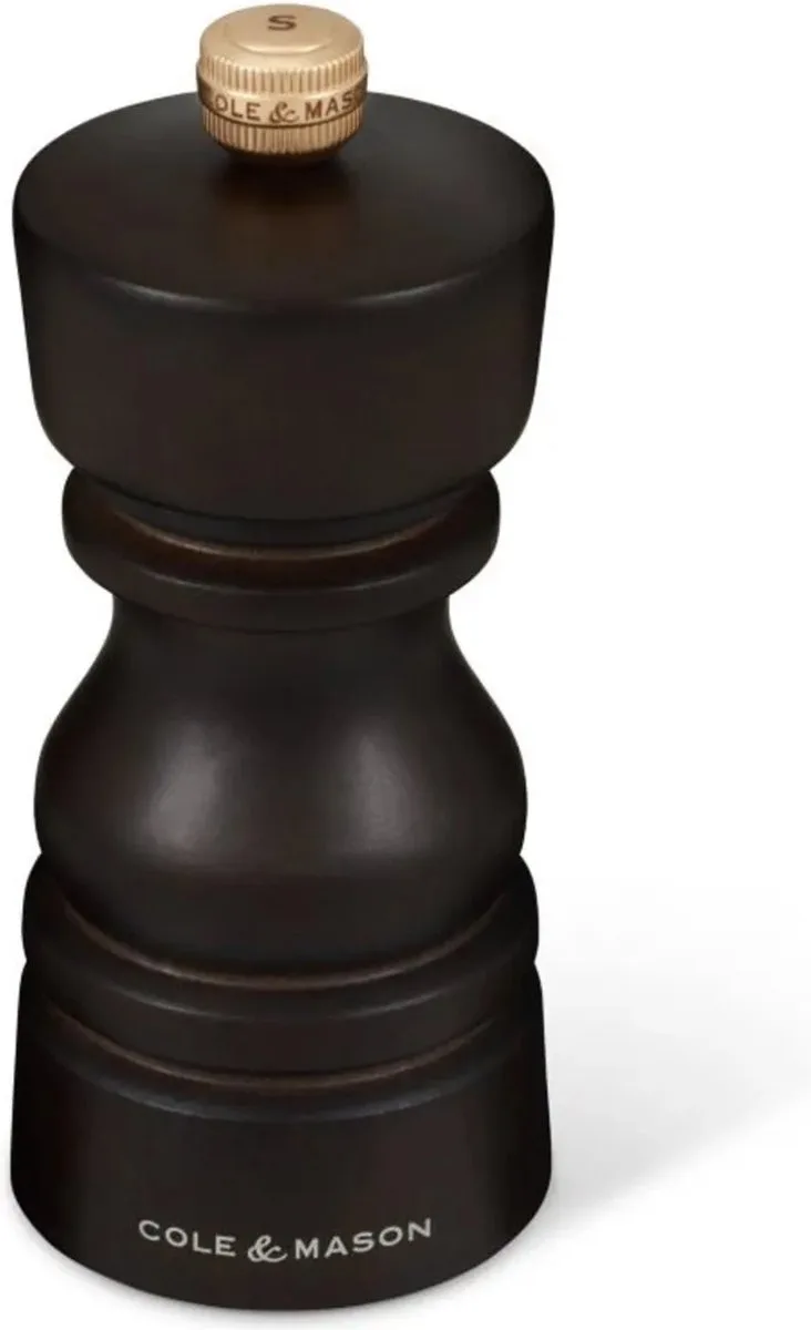 London Chocolate Wood Salt Mill 13 cm van Cole & Mason in Chocolate Wood, Zoutmolen – productfoto