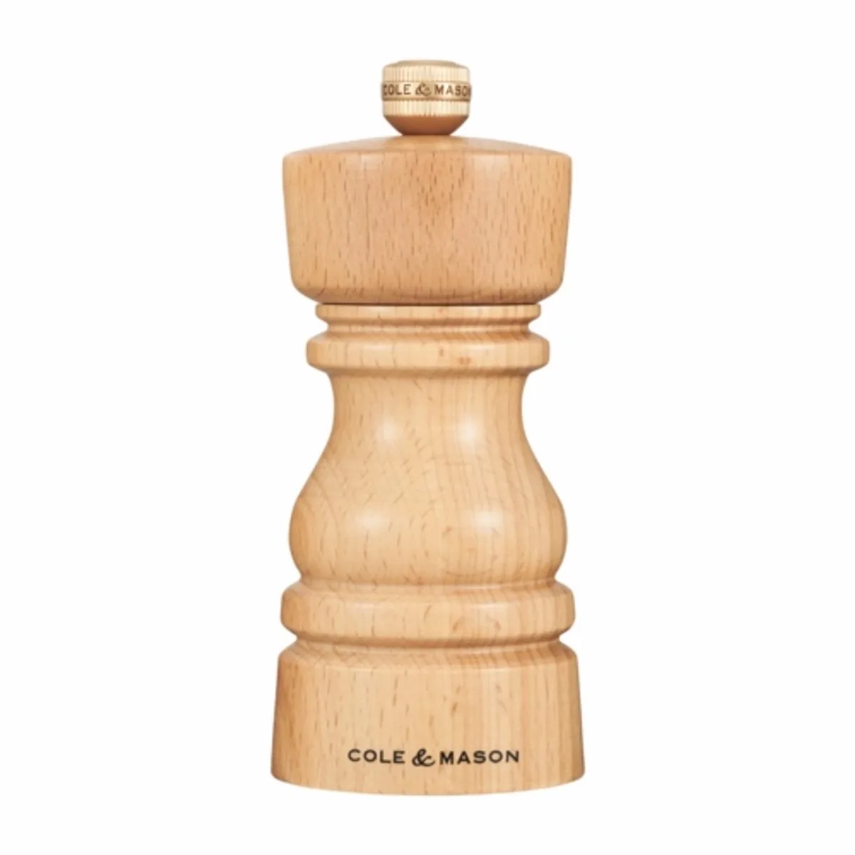 London Natural Beech Salt Mill 13 cm van Cole & Mason in Natural Beech, Zoutmolen – productfoto