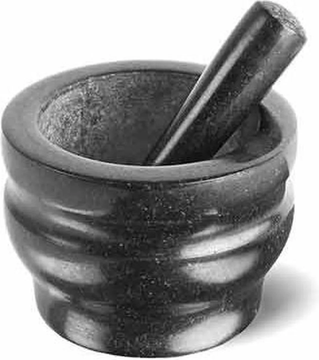 Vijzel en Stamper - Graniet - 14 cm Diameter - Heavy-Duty - Voor Kruiden, Specerijen & Pesto van Cole & Mason in Grijs – productfoto