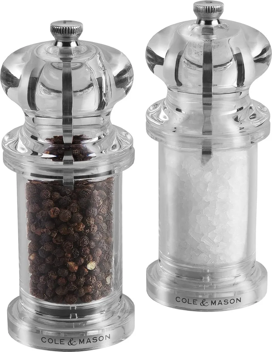 Zout- en pepermolen van Cole & Mason in Transparant – productfoto