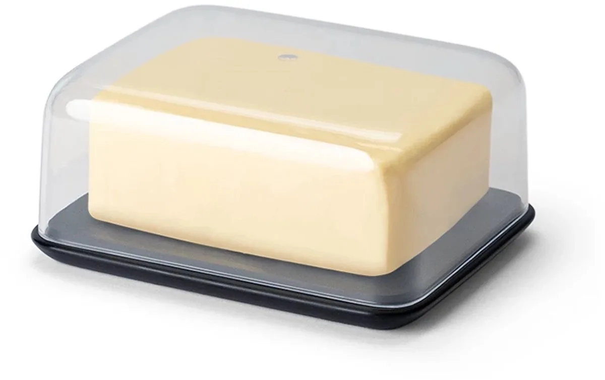 botervloot met deksel 13x10.5cm H6cm Duracore van Continenta in Zwart – productfoto