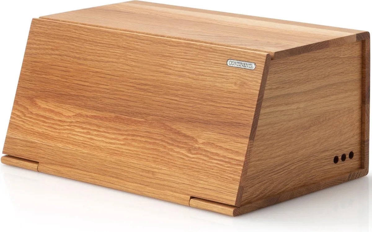 Broodtrommel in Hout - Lichteiken - 40x28H18,5cm van Continenta in Natuurhout – productfoto