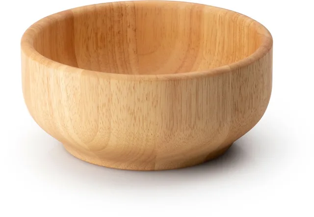 ronde slakom D18cm H8cm rubberhout