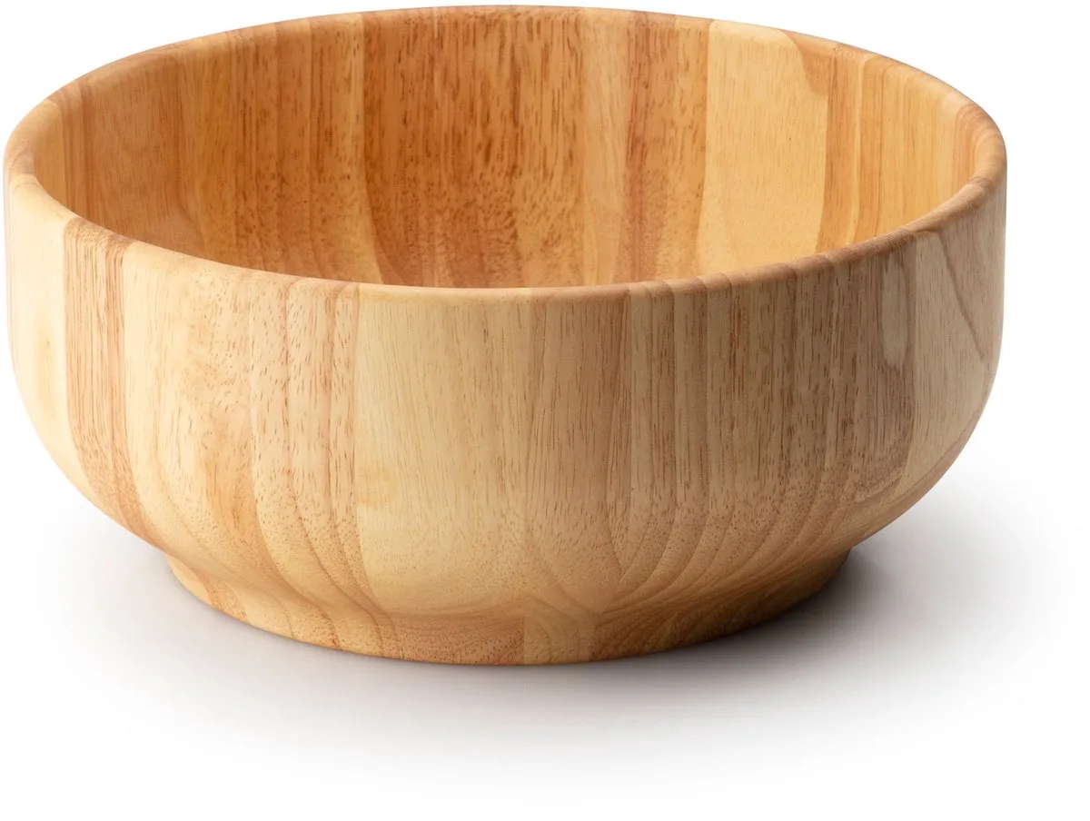 ronde slakom D29cm H12.5cm rubberhout fra Continenta i Brun – produktbillede