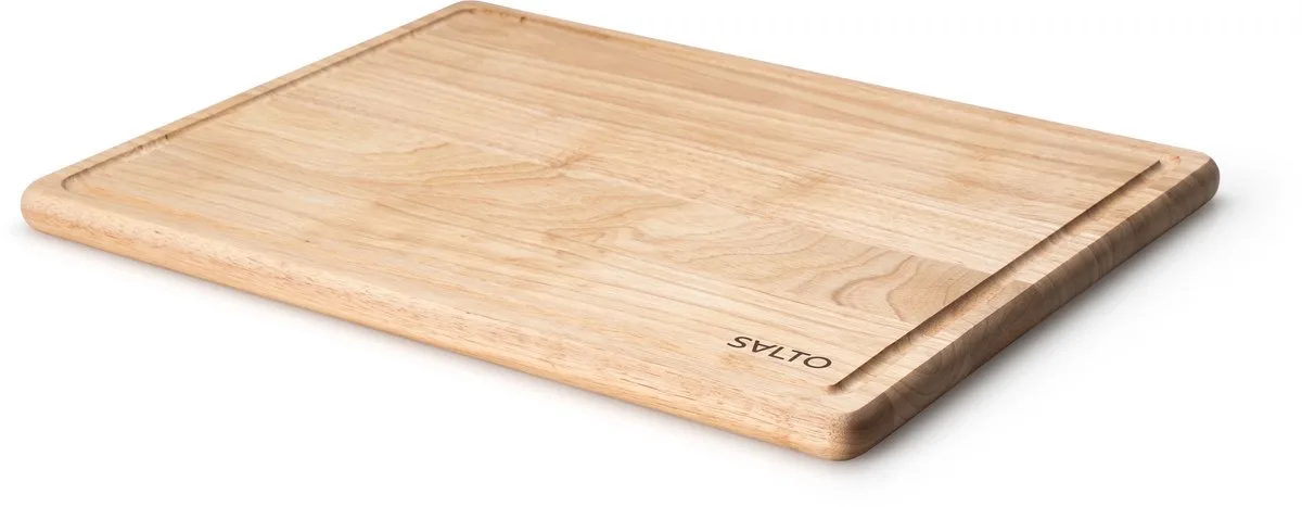 SALTO snijplank, snijplank, keukenplank, houten plank, rubberhout, 43 x 33 cm, 30993 van Continenta in Bruin – productfoto