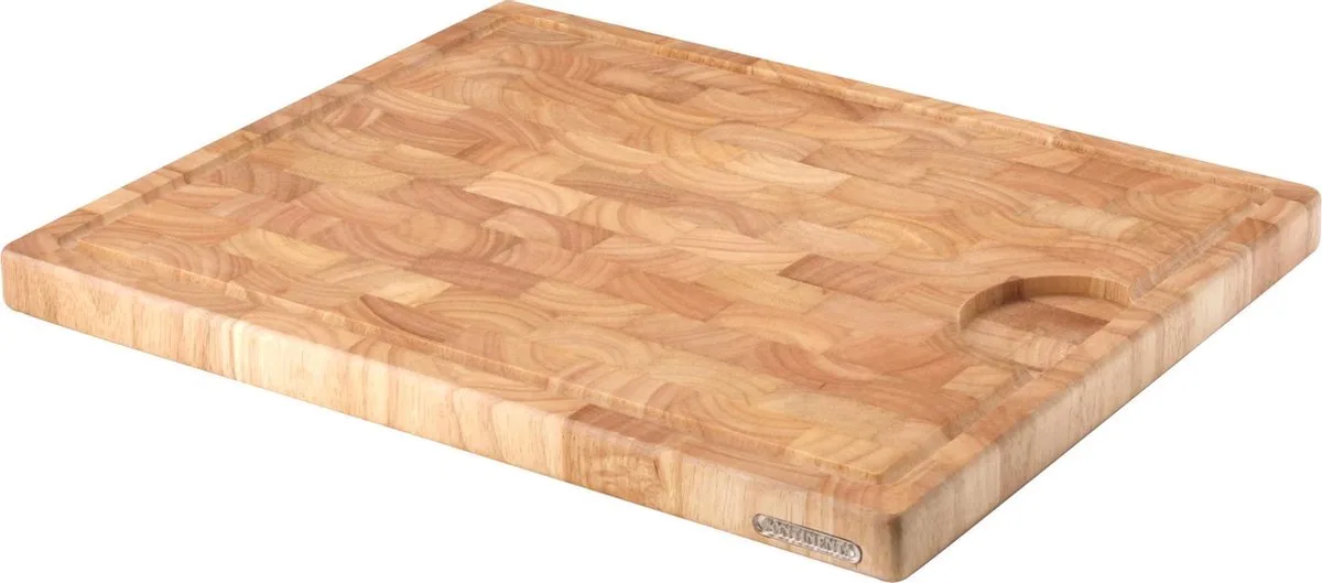 snijplank, kopshout, keukenplank, serveerplank, rubberhout, 37 x 29 x 2,7 cm, 4004 by Continenta in Lichthout – product photo