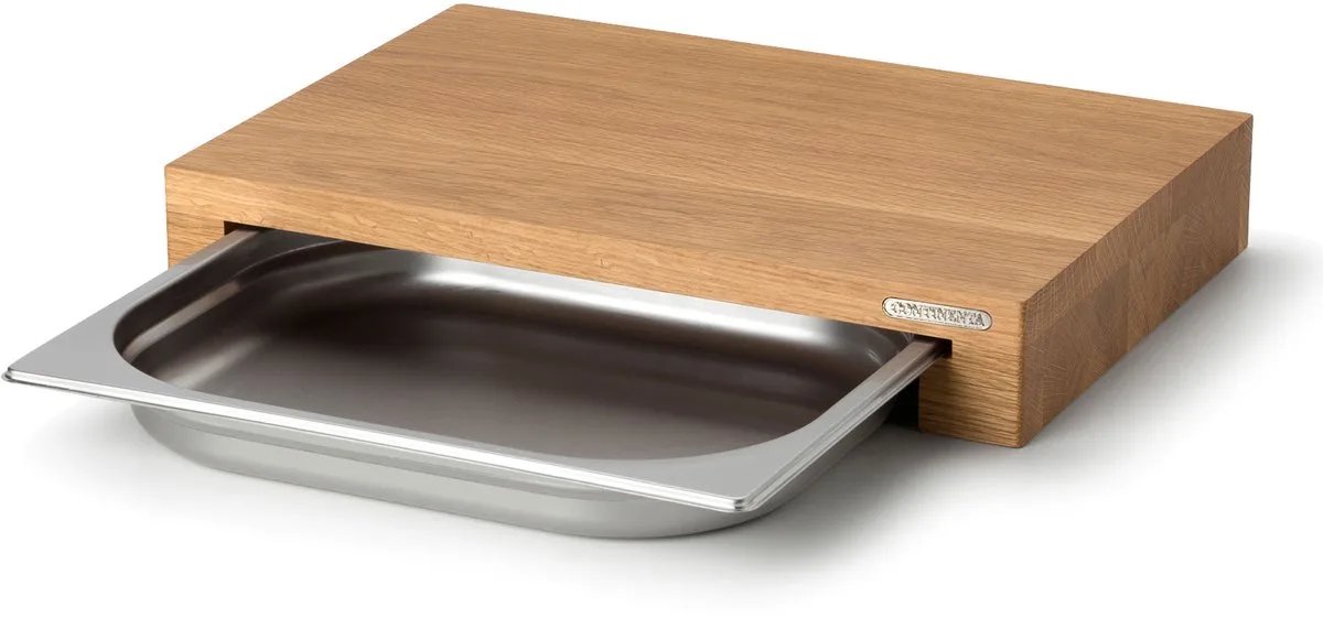 Schneidebrett Eiche mit 1 Blech 27 x 39cm von Continenta in Braun – Produktfoto