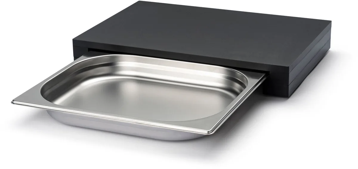 Snijplank met RVS Lade - Duracore - 39 cm x 27 cm van Continenta in Zwart – productfoto