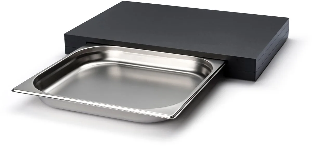 Snijplank met RVS Lade - Duracore - 48 cm x 33 cm van Continenta in Zwart – productfoto