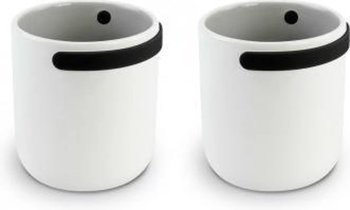 Keuken Promenade Mok Met Handgreep Set Van 2 Stuks Zwart de Cookut en Blanc – photo produit