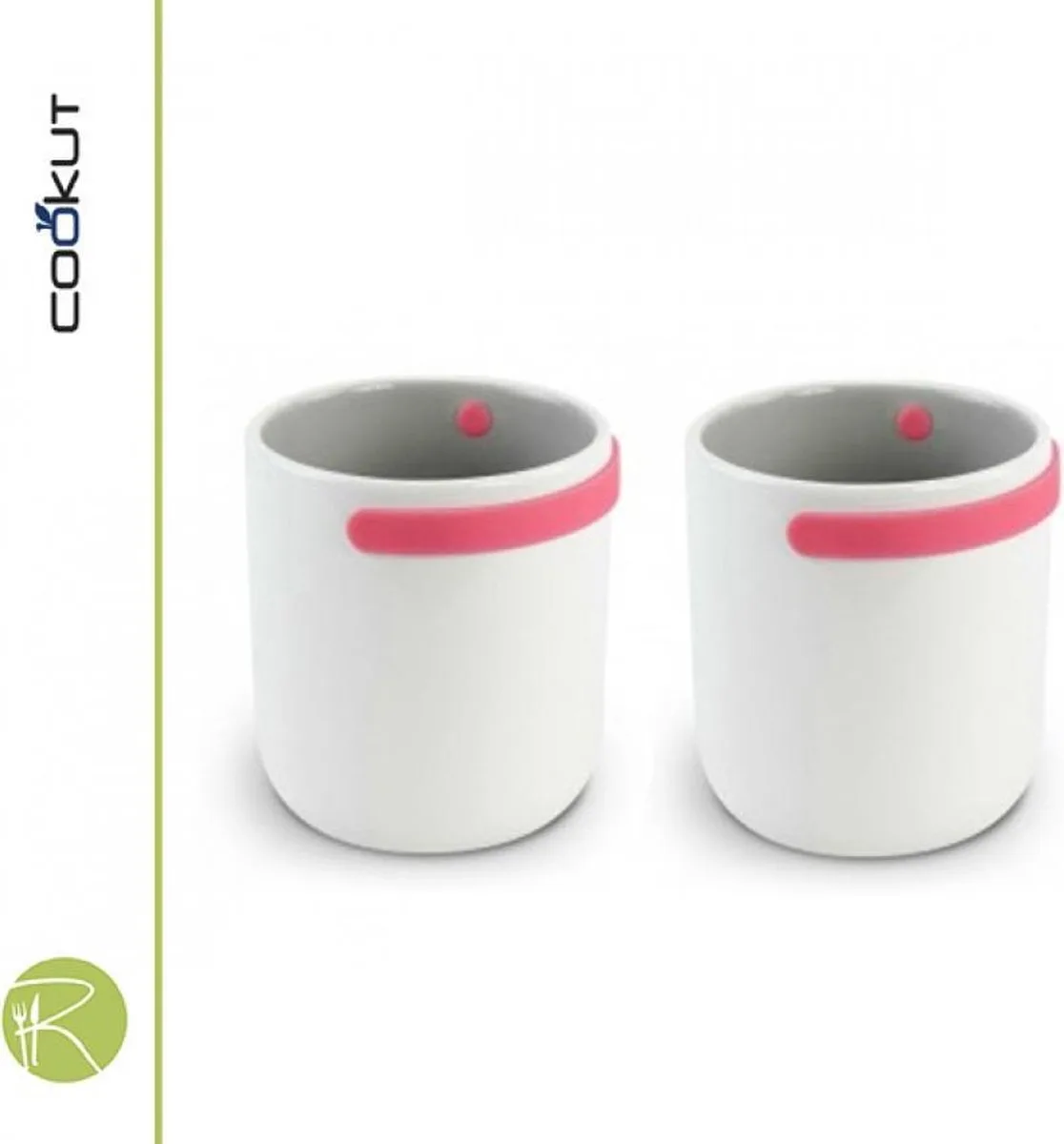 Promenade mok met handgreep set van 2 van Cookut in Wit – productfoto