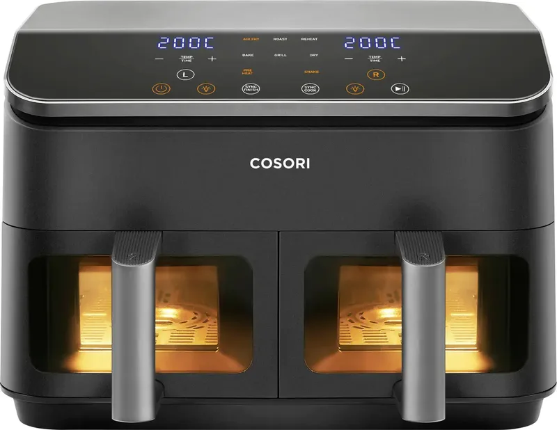 Doppel-Heißluftfritteuse CAF-R901-AEU Airfryer 8.5 l 1,75 kW Grillfunctie Zwart, Zilver de Cosori en Noir, Argent – photo produit