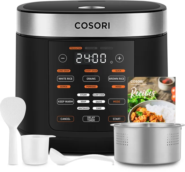 Rijst/Multicooker - 5L - 8 programma's - 17-in-1 - Voor rijst, slow cooking, bakken en meer