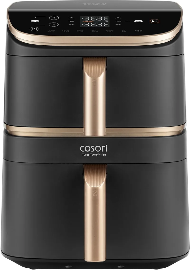 Turbo Tower Pro Smart Enkel 10,8 l Vrijstaand 2630 W Heteluchtfriteuse Goud von Cosori in Schwarz – Produktfoto