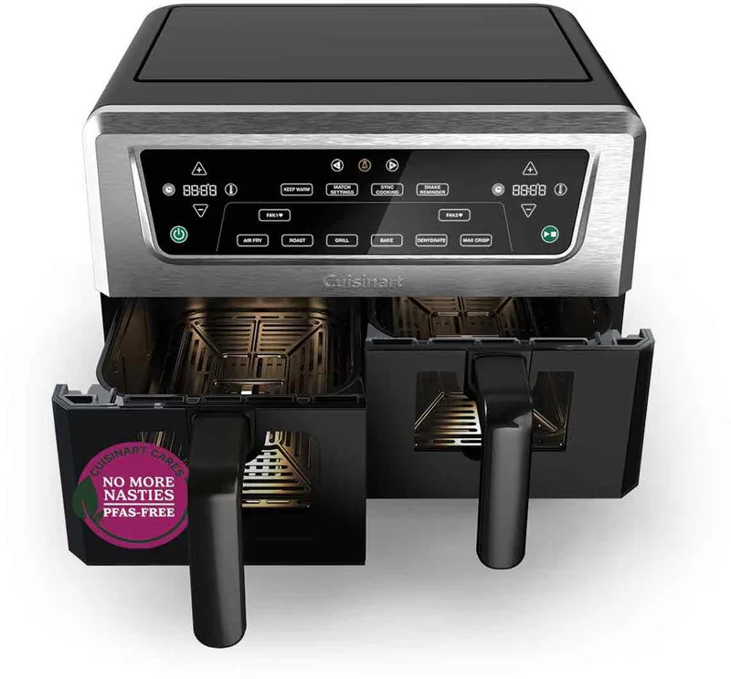 AFD10XSSE heteluchtfriteuse met dubbele mand 10,4 l roestvrij staal met venster by Cuisinart – product photo