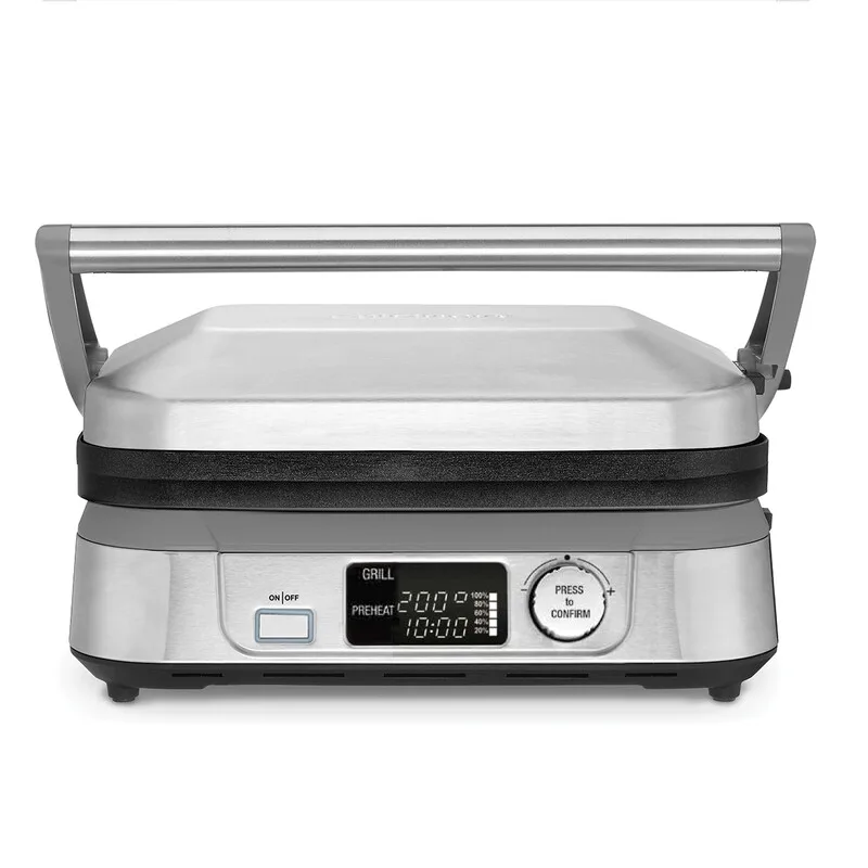 GR5E Gril multifonction 6-en-1 (gril de contact, presse à paninis, grille complète, plaque complète, demi-grille et demi-plaque, gaufrier) van Cuisinart – productfoto