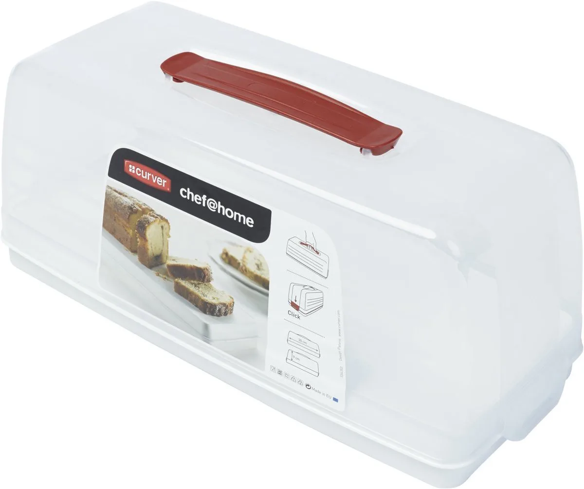Chef@Home Cakedoos - Rechthoekig - Cake Bewaardoos - 7L - Wit/transparant van Curver in Wit – productfoto