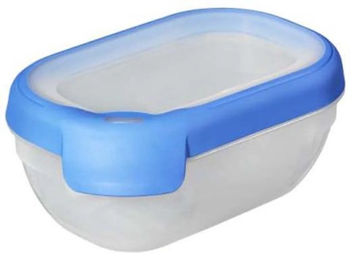 Chef@home Vershouddoos Transparant-blauw 0,5l rechthoekig set van 8 van Curver in Transp – productfoto