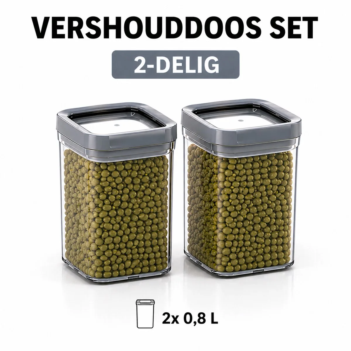 Curver - 2x Vershouddoos 0,8L - Dry Food Storage van Curver in Transparant – productfoto