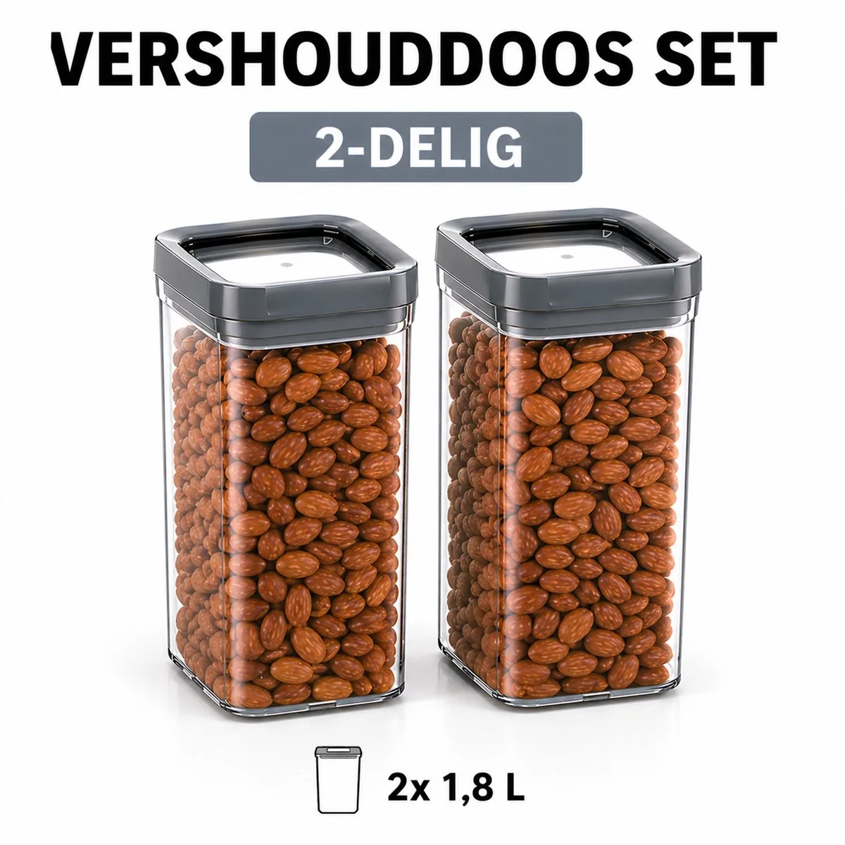 Curver - 2x Vershouddoos 1,8L – 12 x 12 x 20 cm de Curver en Transparent – photo produit