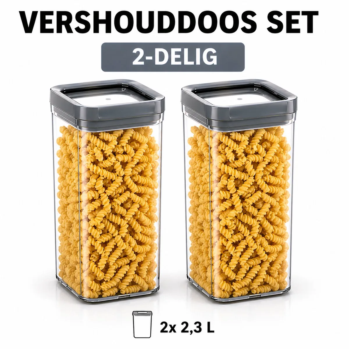 Curver - 2x Vershouddoos - 2,3 L - Dry Food Storage van Curver in Transparant – productfoto